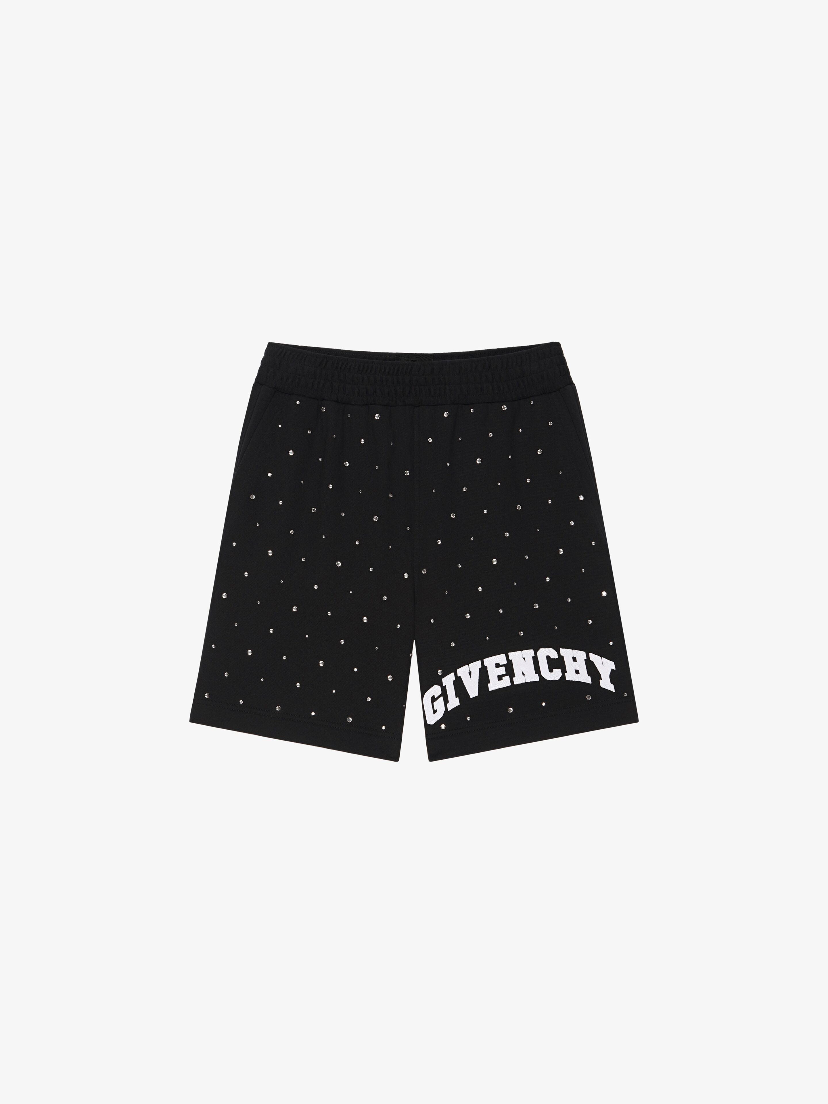 GIVENCHY COLLEGE BERMUDA SHORTS IN FELPA WITH RHINESTONES - 1