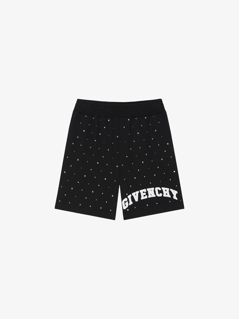 GIVENCHY COLLEGE BERMUDA SHORTS IN FELPA WITH RHINESTONES 1