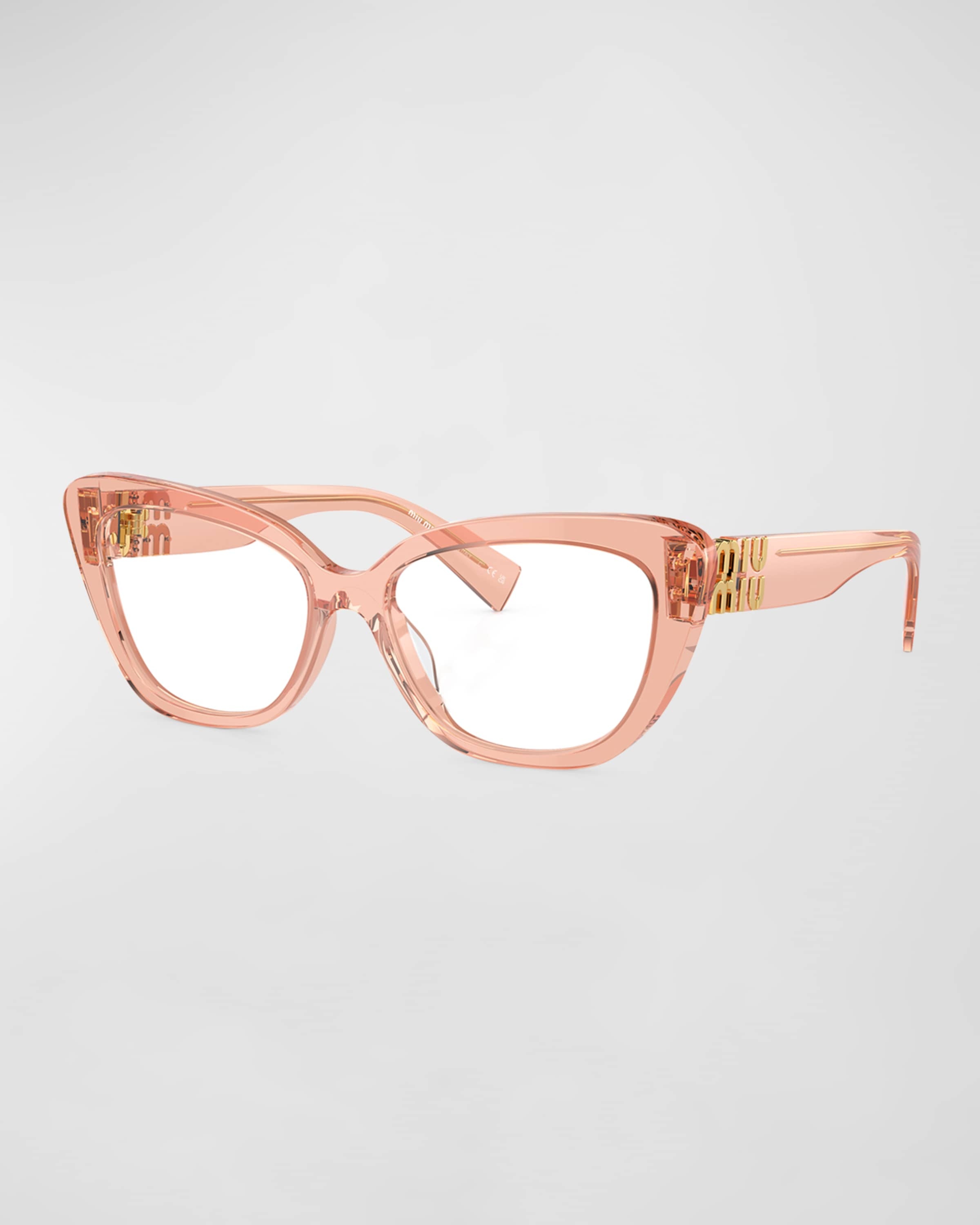 Logo Acetate & Plastic Cat-Eye Glasses - 1