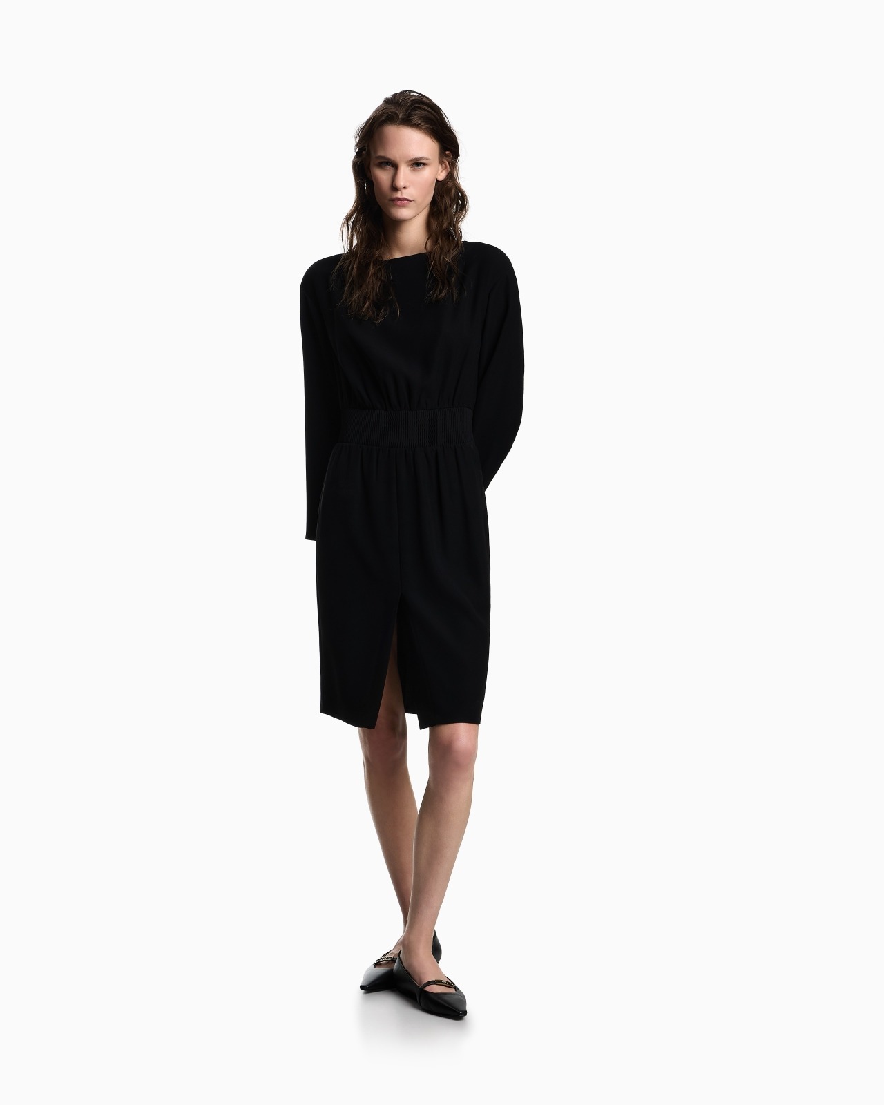 TECHNICAL-CADY DRESS WITH ELASTICATED WAIST - 2