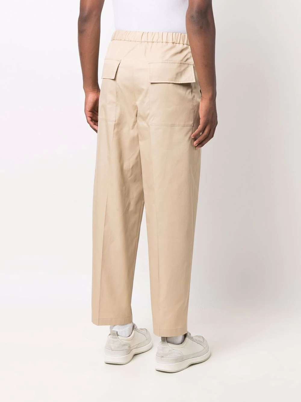 elasticated-waist chinos - 4