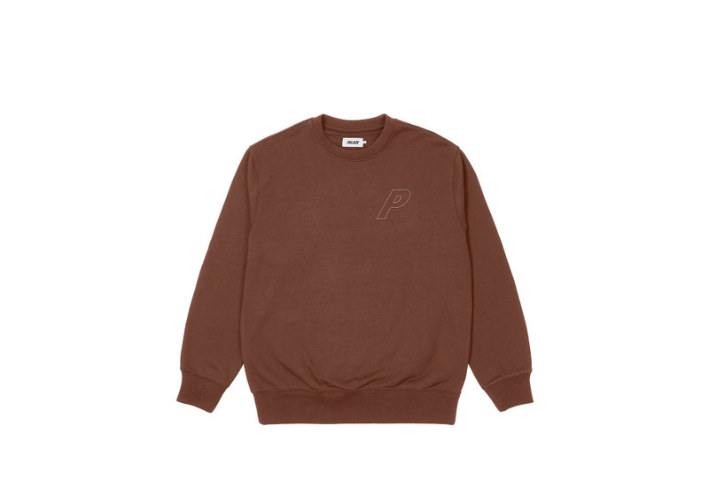 PALACE TRI-STITCH CREW BROWN outlook