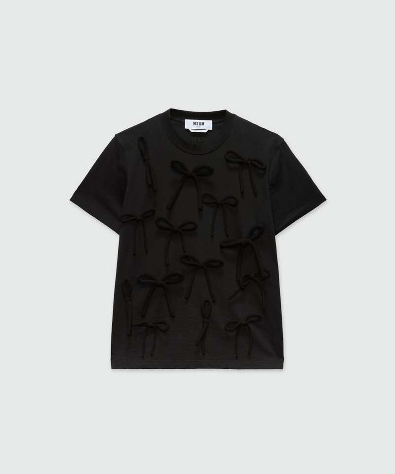 Black cady T-shirt with bows 1