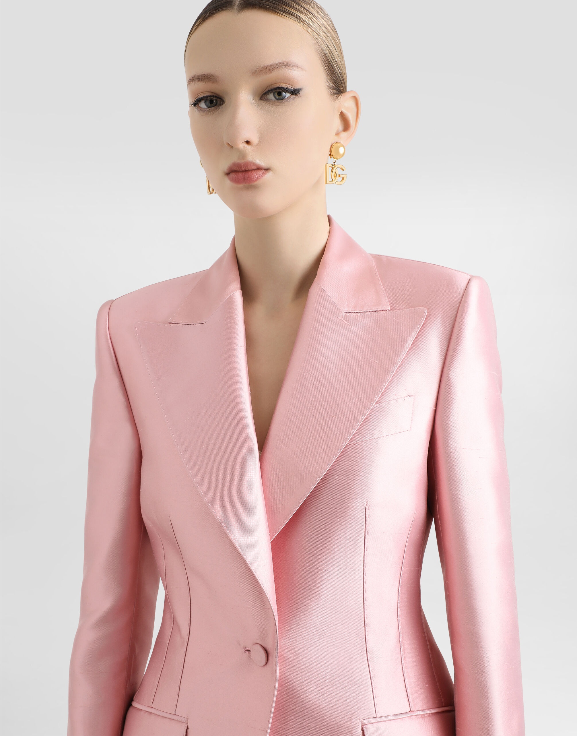 Silk shantung single-breasted jacket - 2