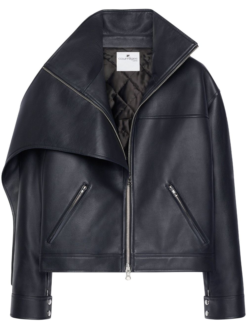 oversized leather jacket - 1
