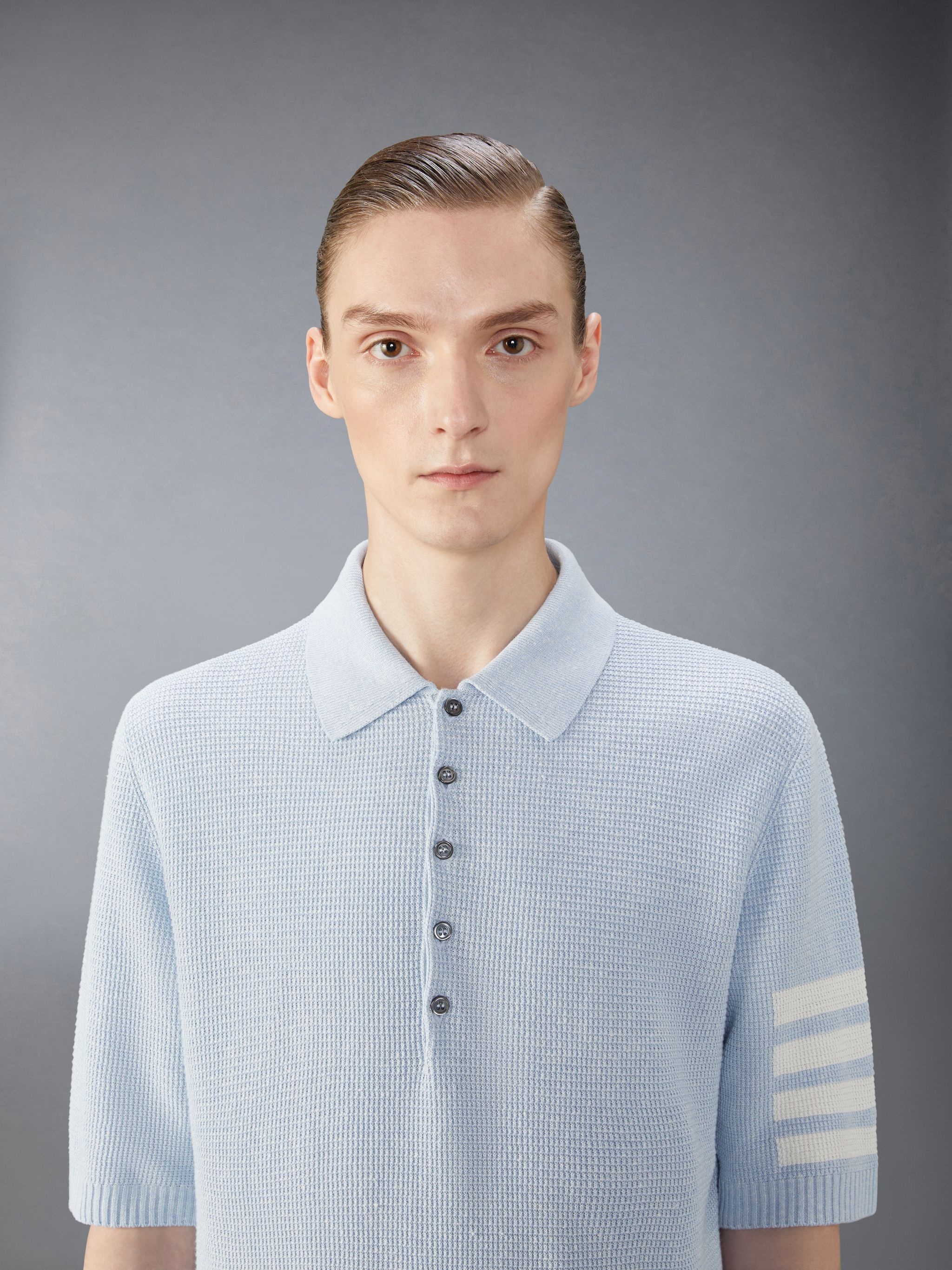 4-Bar waffle-knit polo shirt - 5