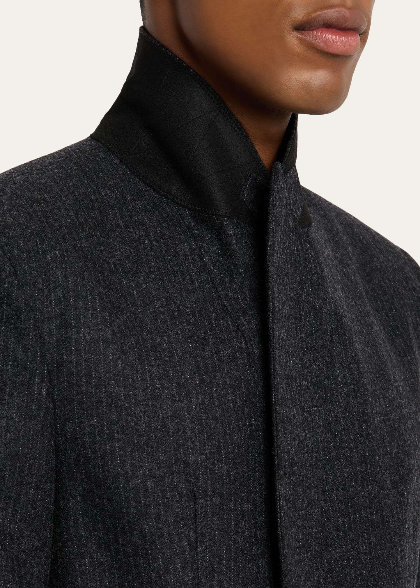 Men's Pinstripe Wool Blazer - 6