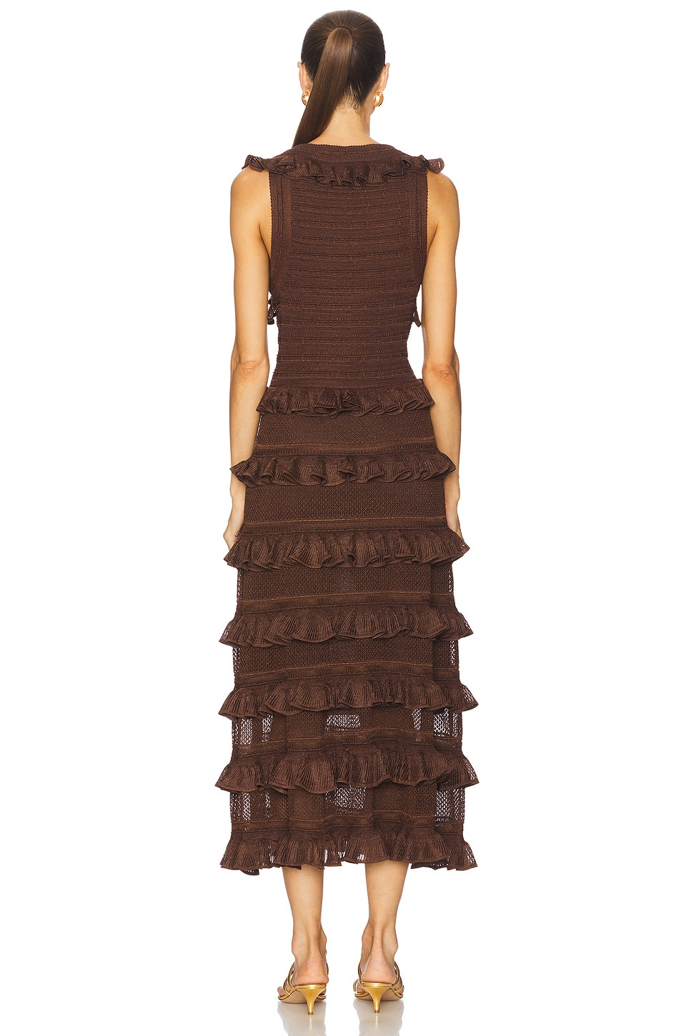 Lace Frill Midi Dress - 3