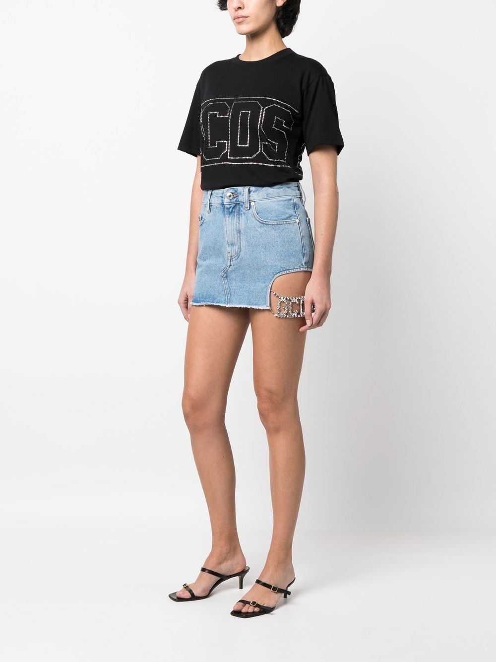 cut-out denim skirt - 2