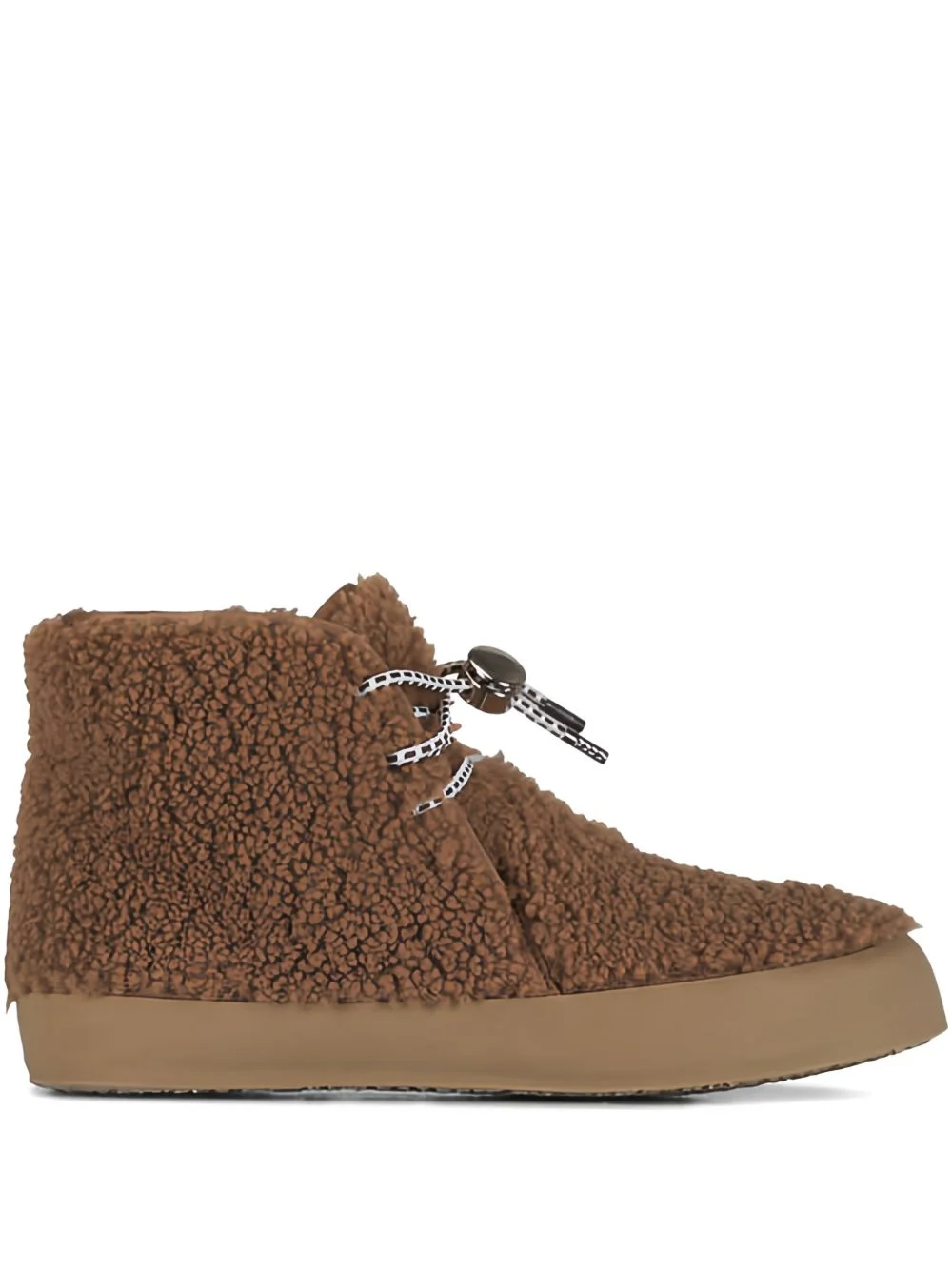 shearling lace-up ankle boots - 1