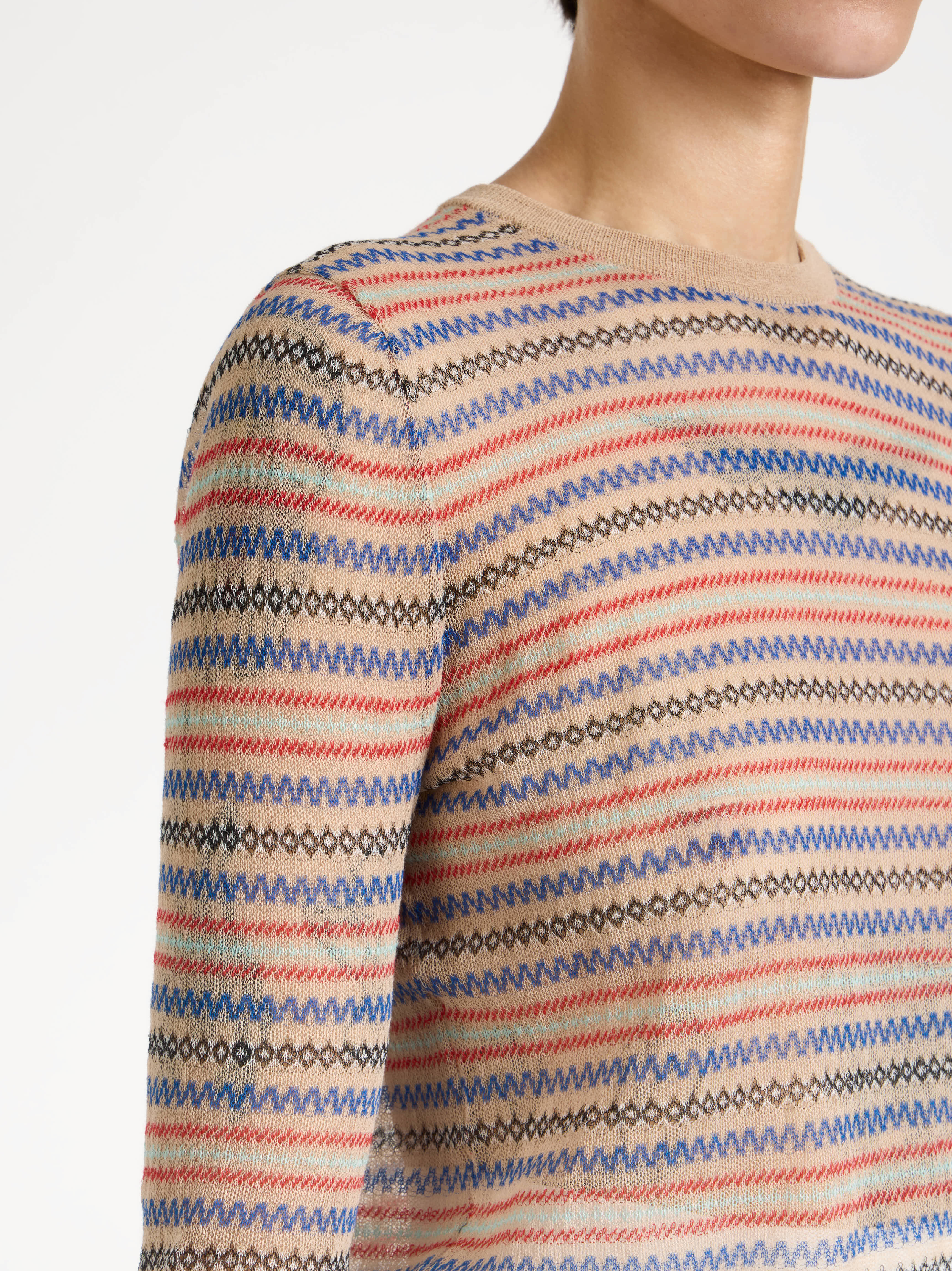 LONG SLEEVE FAIRISLE TOP IN BURGUNDY - 8