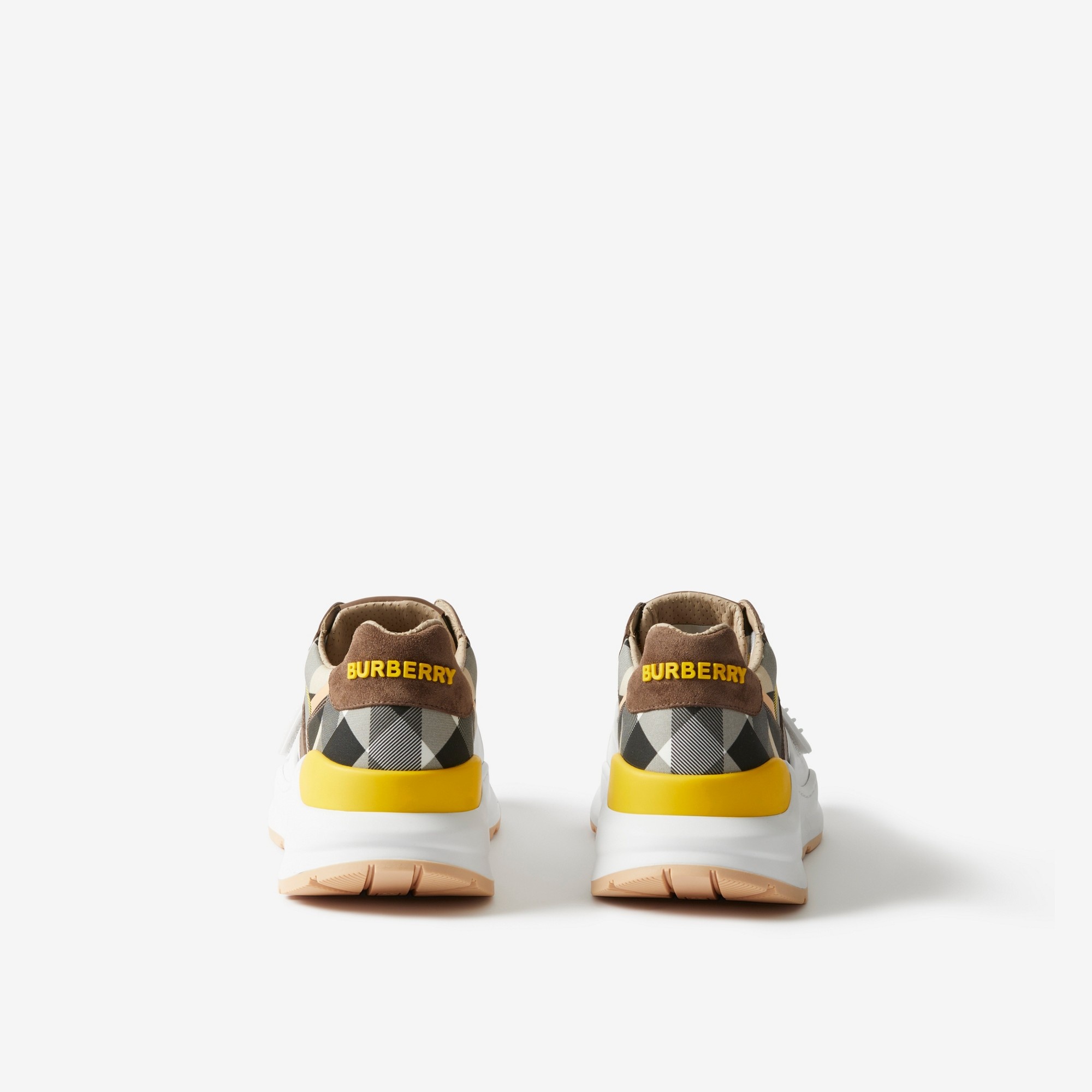 Check, Suede and Leather Sneakers - 3