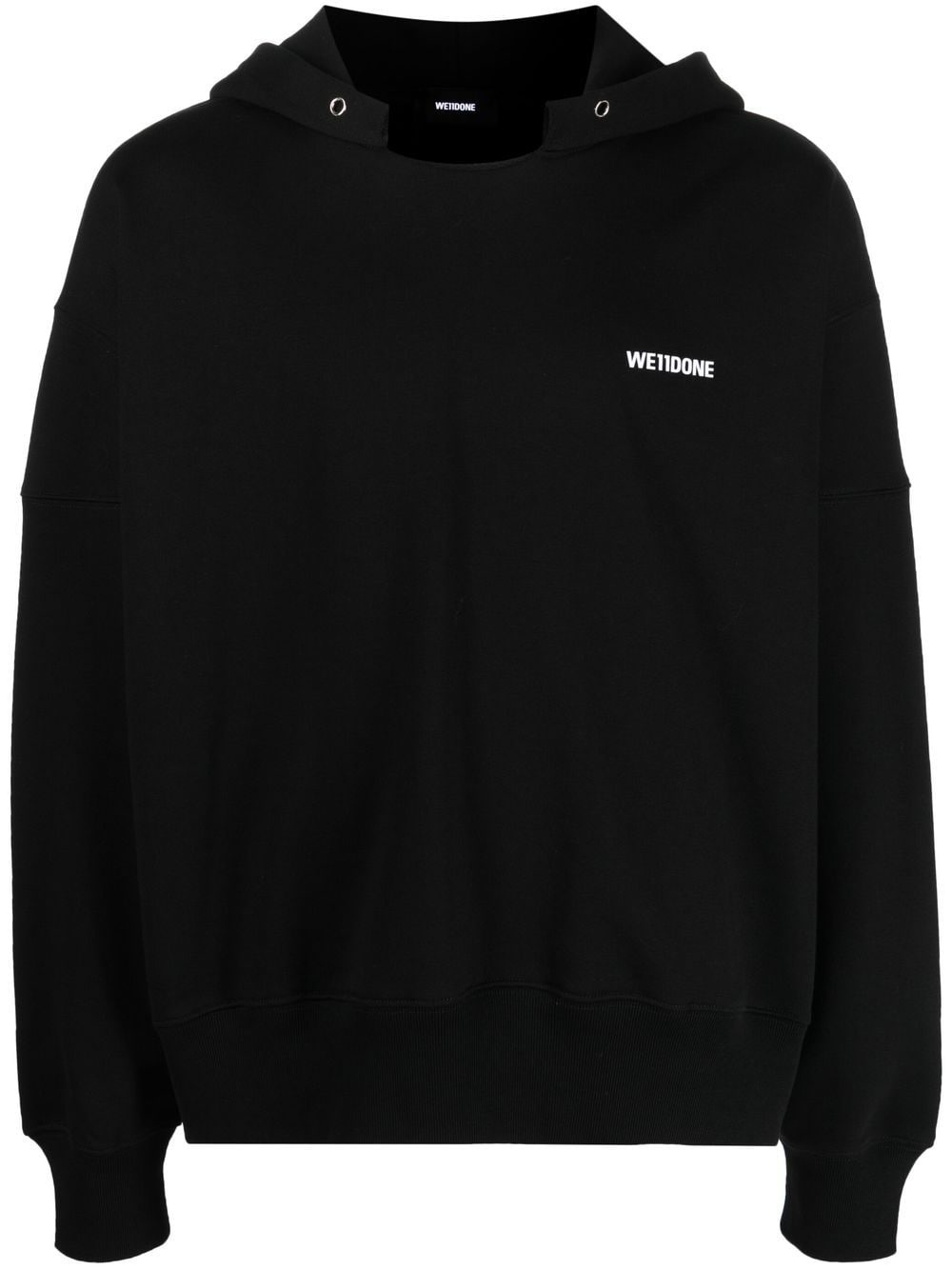 logo-print cotton hoodie - 1