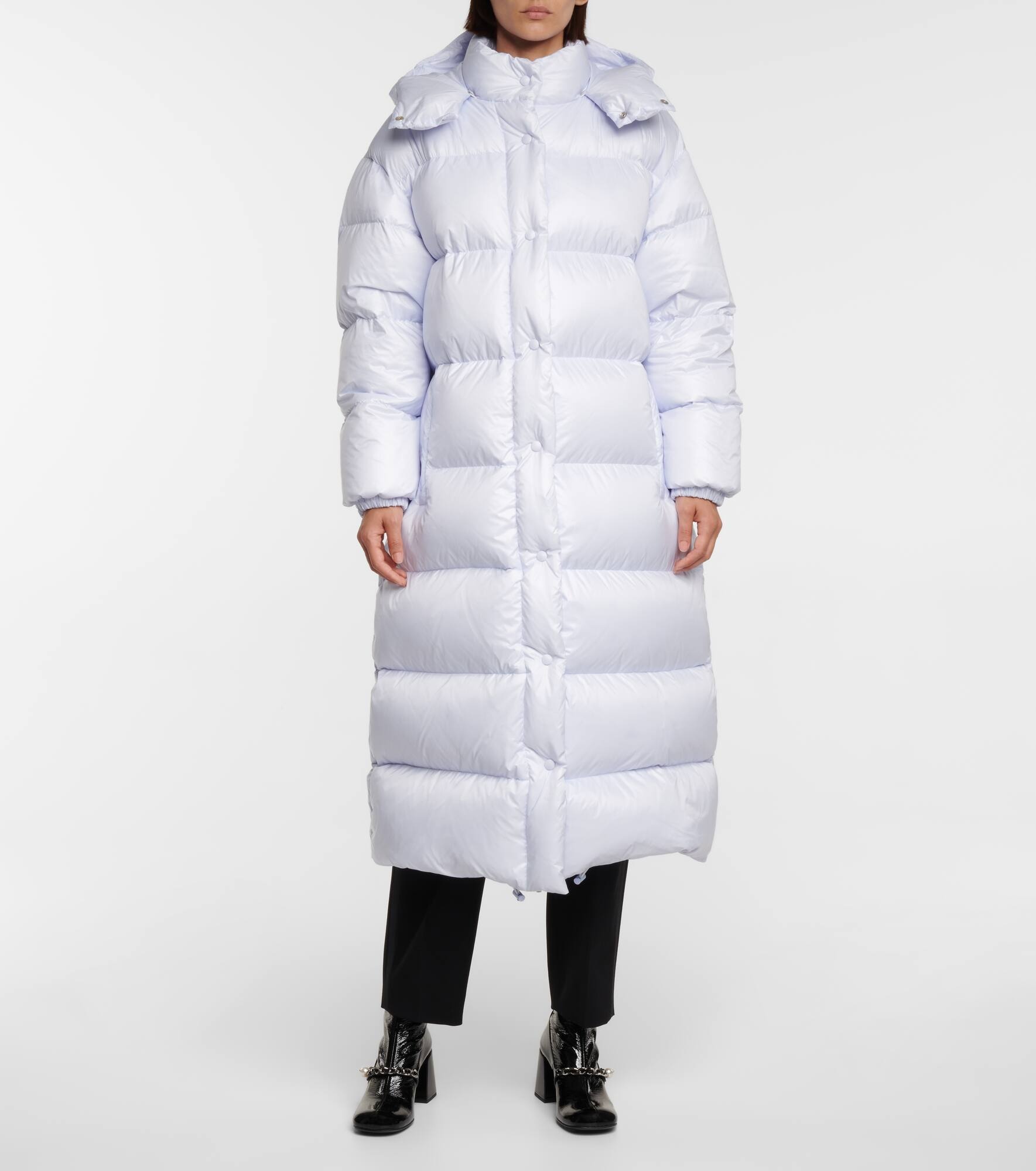 Quilted nylon down coat - 6