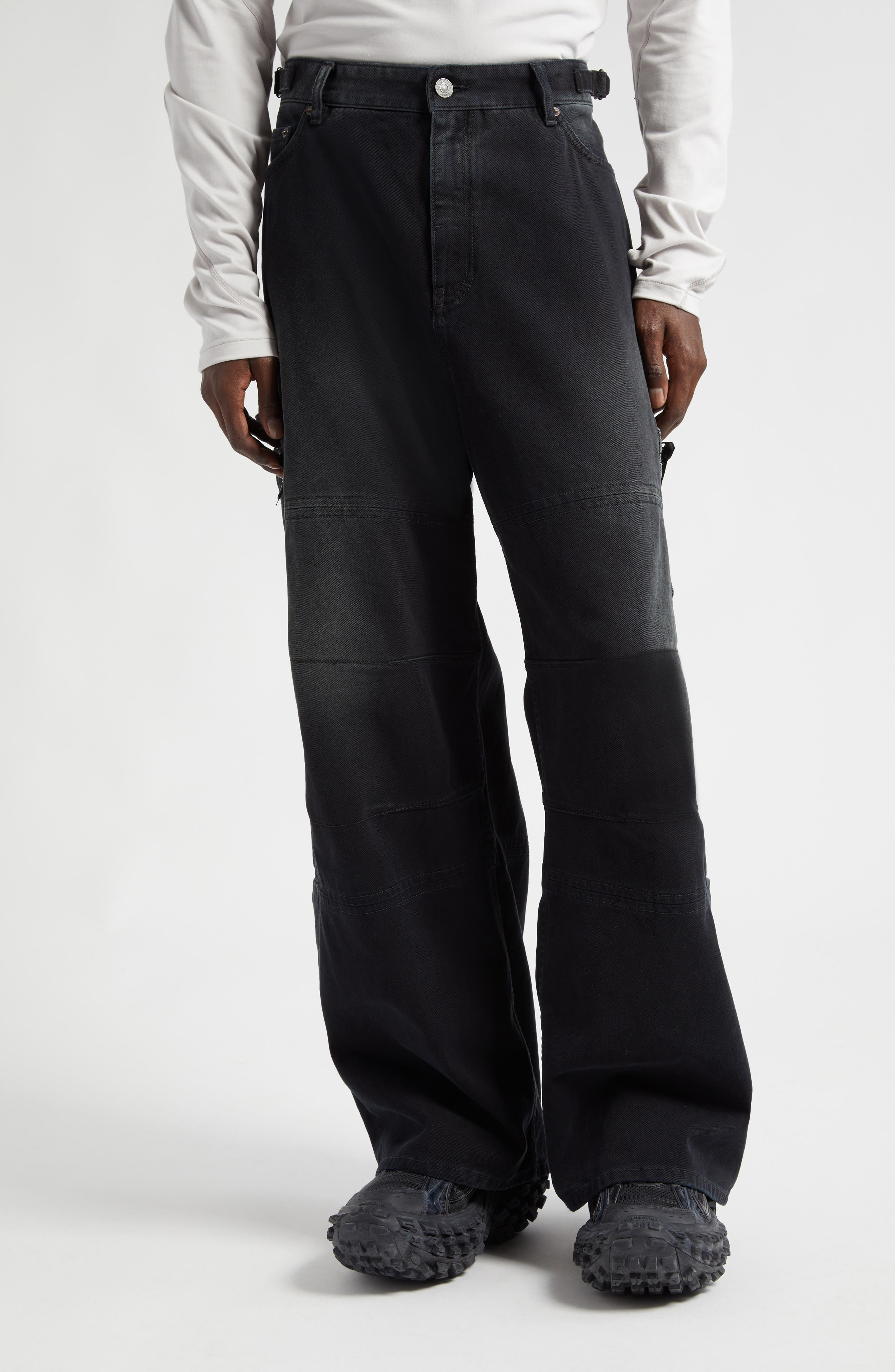 Gender Inclusive Baggy Denim Cargo Pants - 1