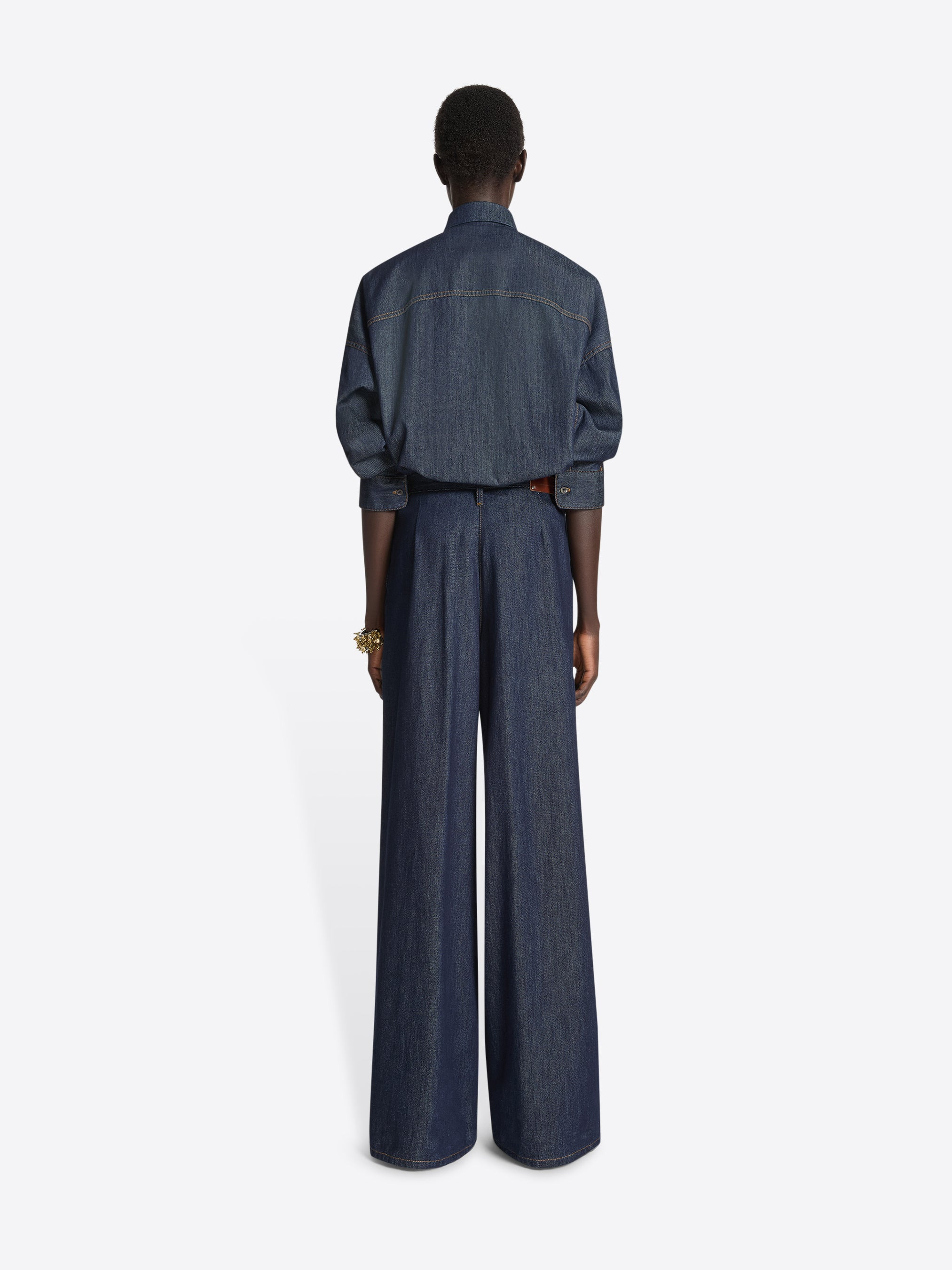 WIDE PLEATED JEANS - 4