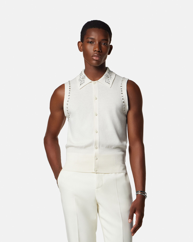 Embellished Cashmere-Blend Knit Vest 4