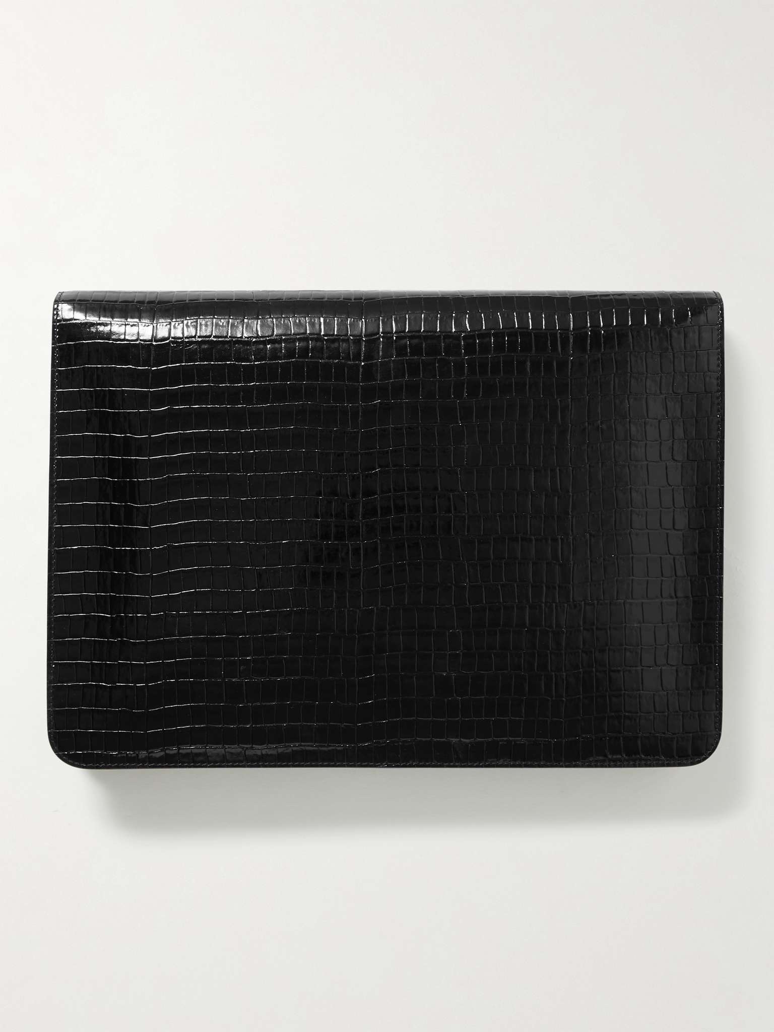 Glossed Croc-Effect Leather Document Holder - 4