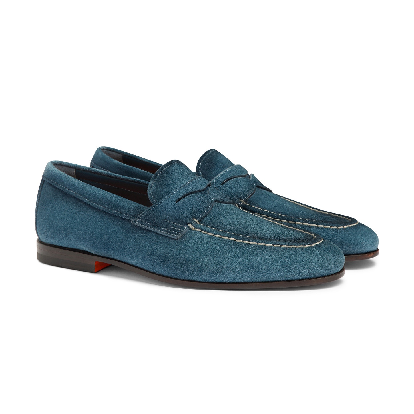 Men's blue suede penny loafer - 3