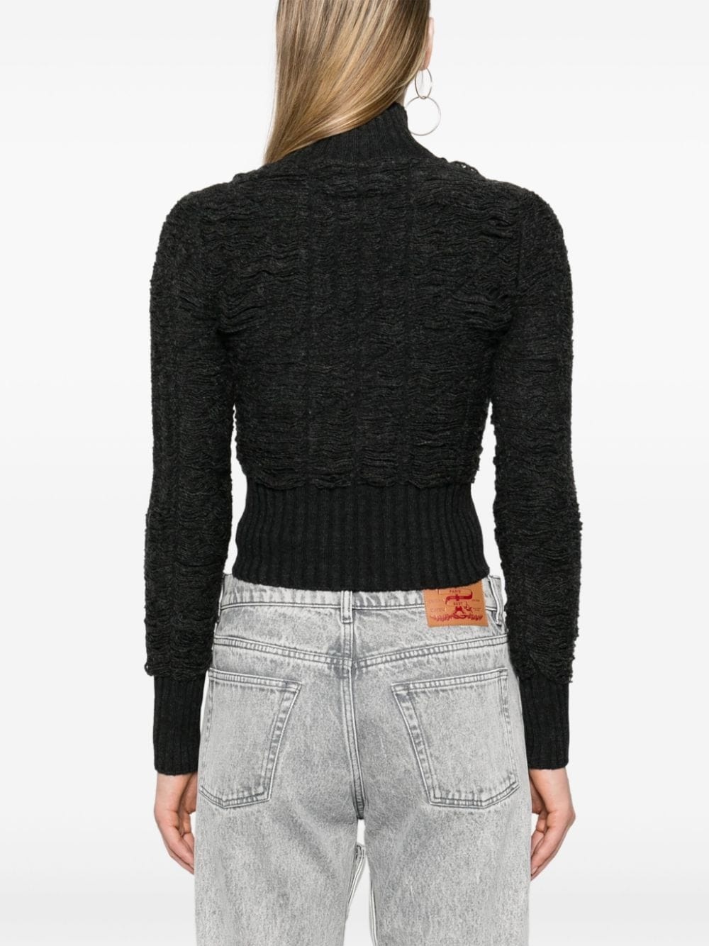high-neck distressed jumper - 4