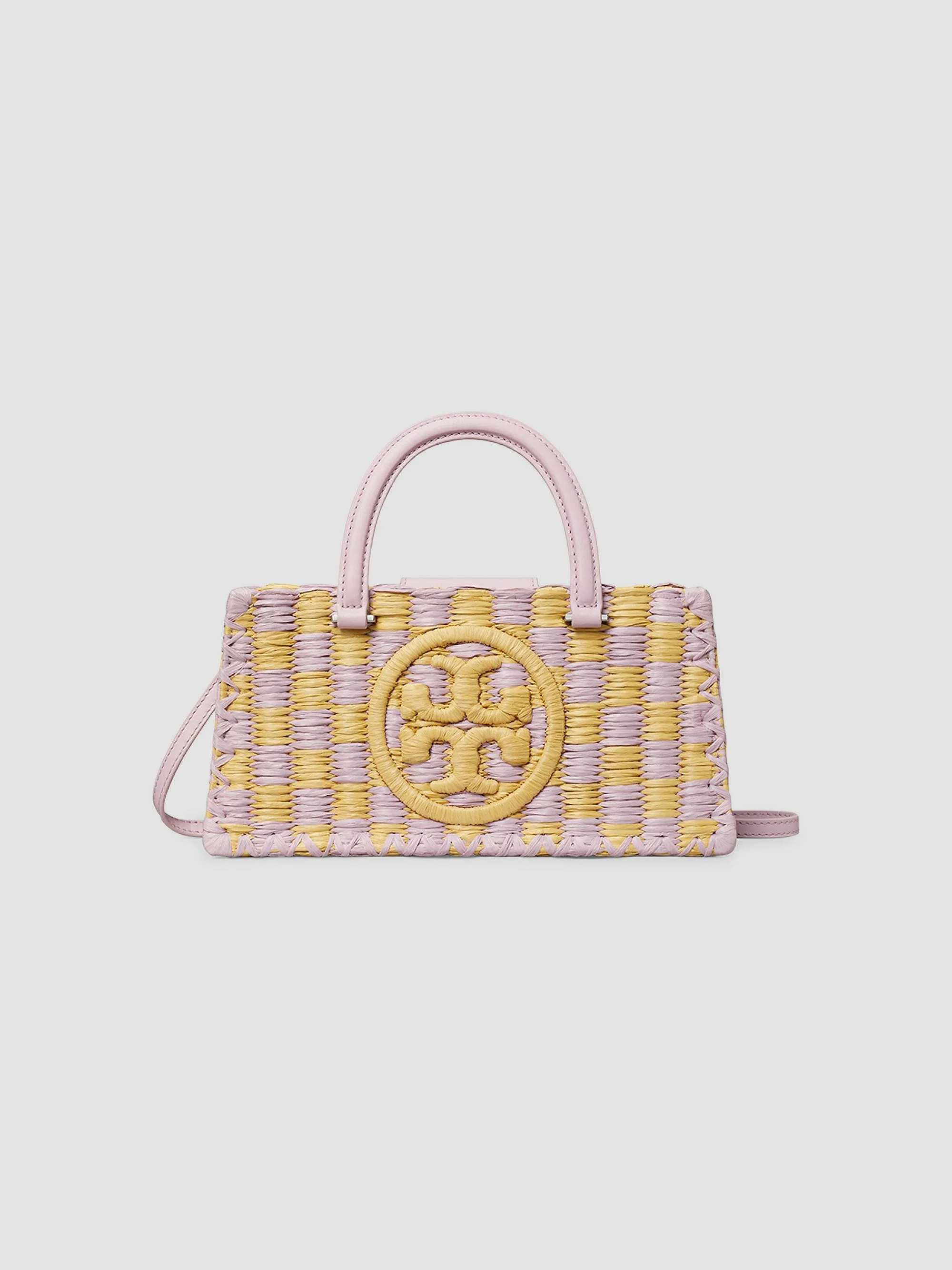 Women's Ella Checkered Crochet Top Handle Bag - Light Purple - 1