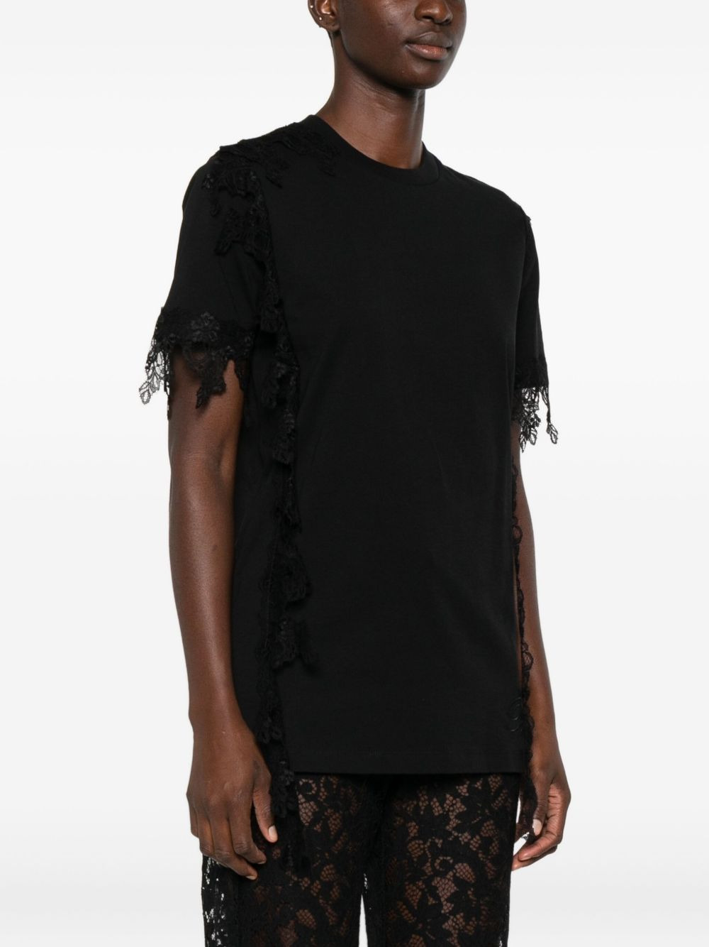 lace-trimmed short-sleeve top - 3