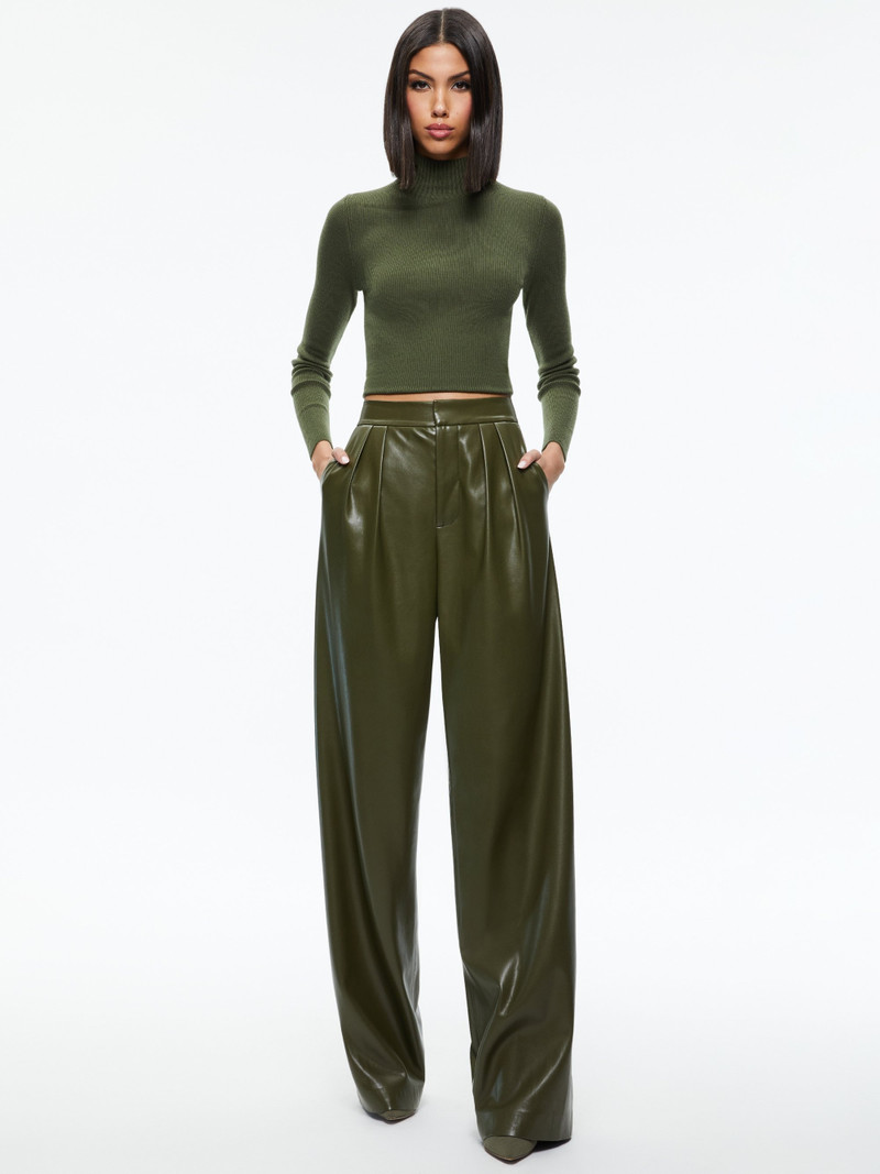Alice + Olivia POMPEY VEGAN LEATHER PANT outlook