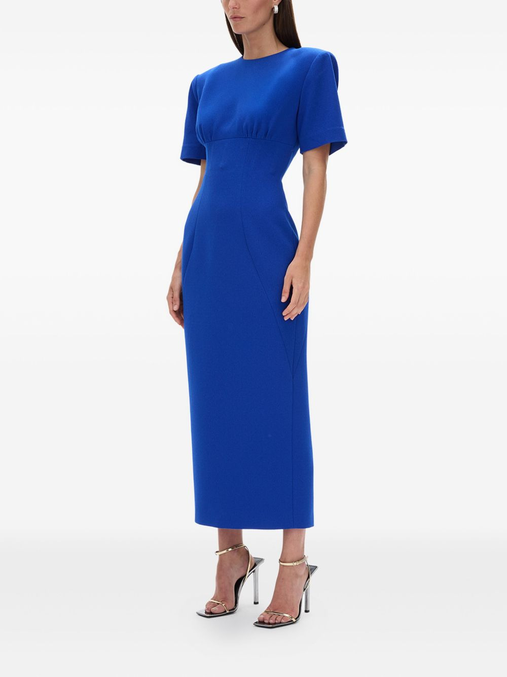 short-sleeve gathered dress - 3