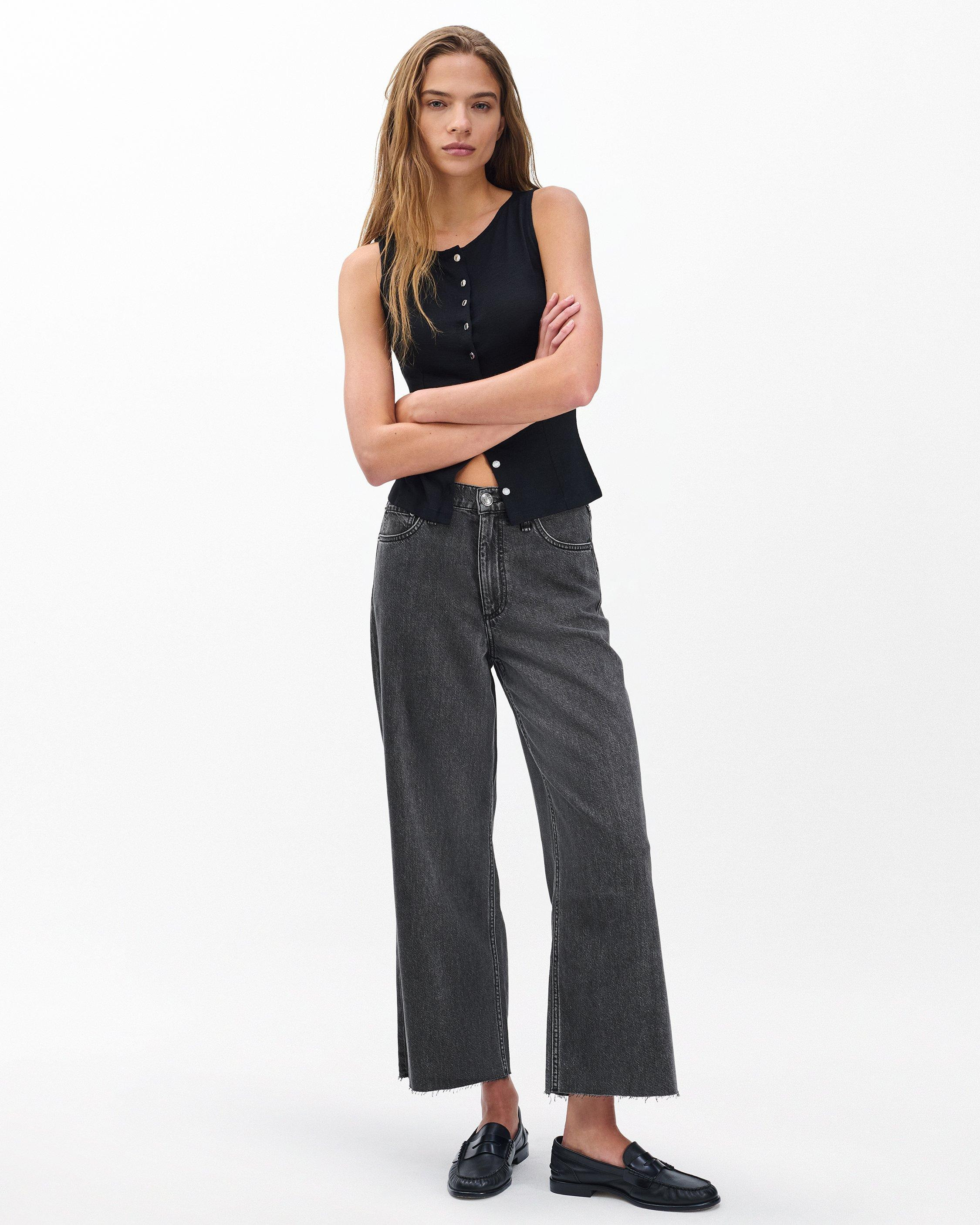 Andi Ankle Wide-Leg Jeans
Featherweight in Raven - 3