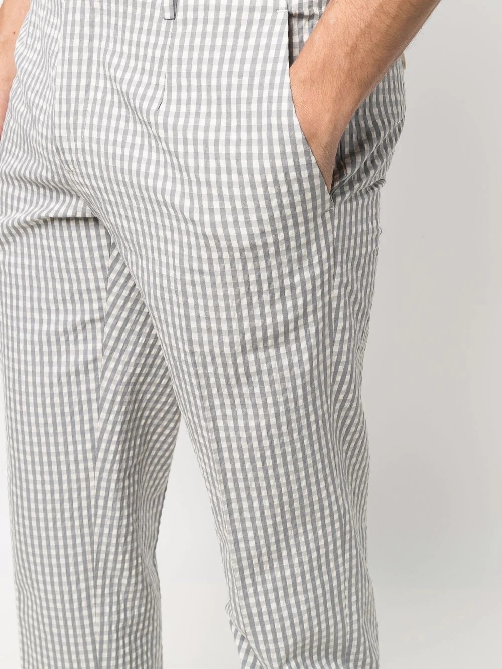 gingham-check trousers - 5