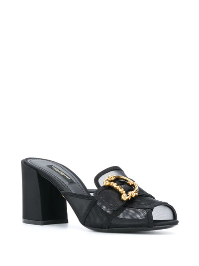 Dolce & Gabbana 75mm Keira Baroque logo mesh sandals outlook