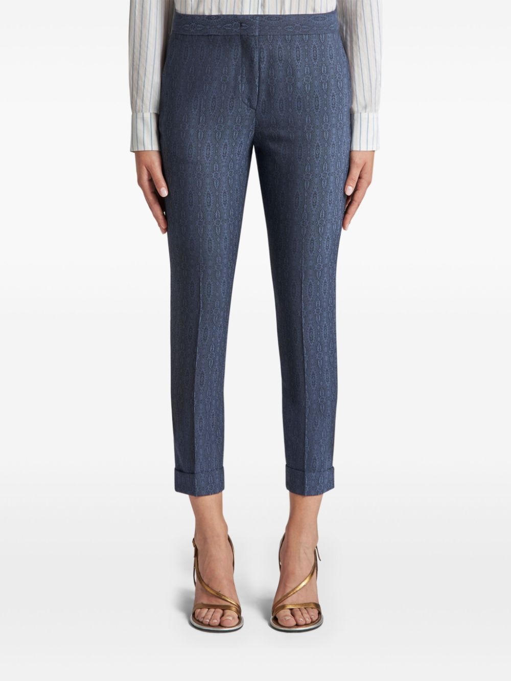 geometric-pattern tailored trousers - 3