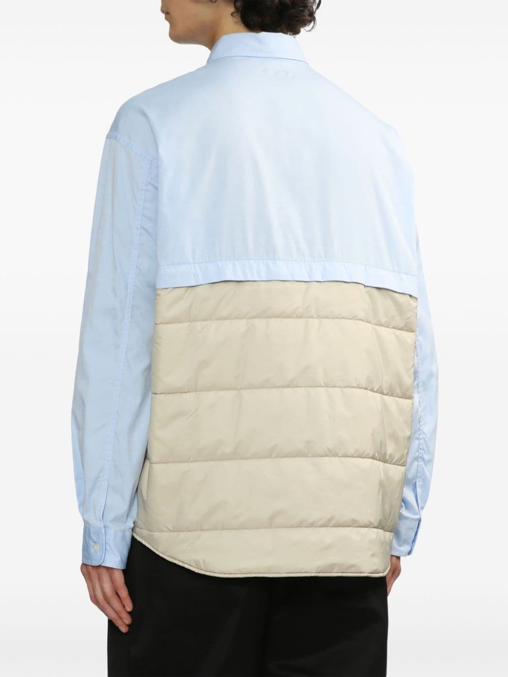 quilted-panel shirt - 4