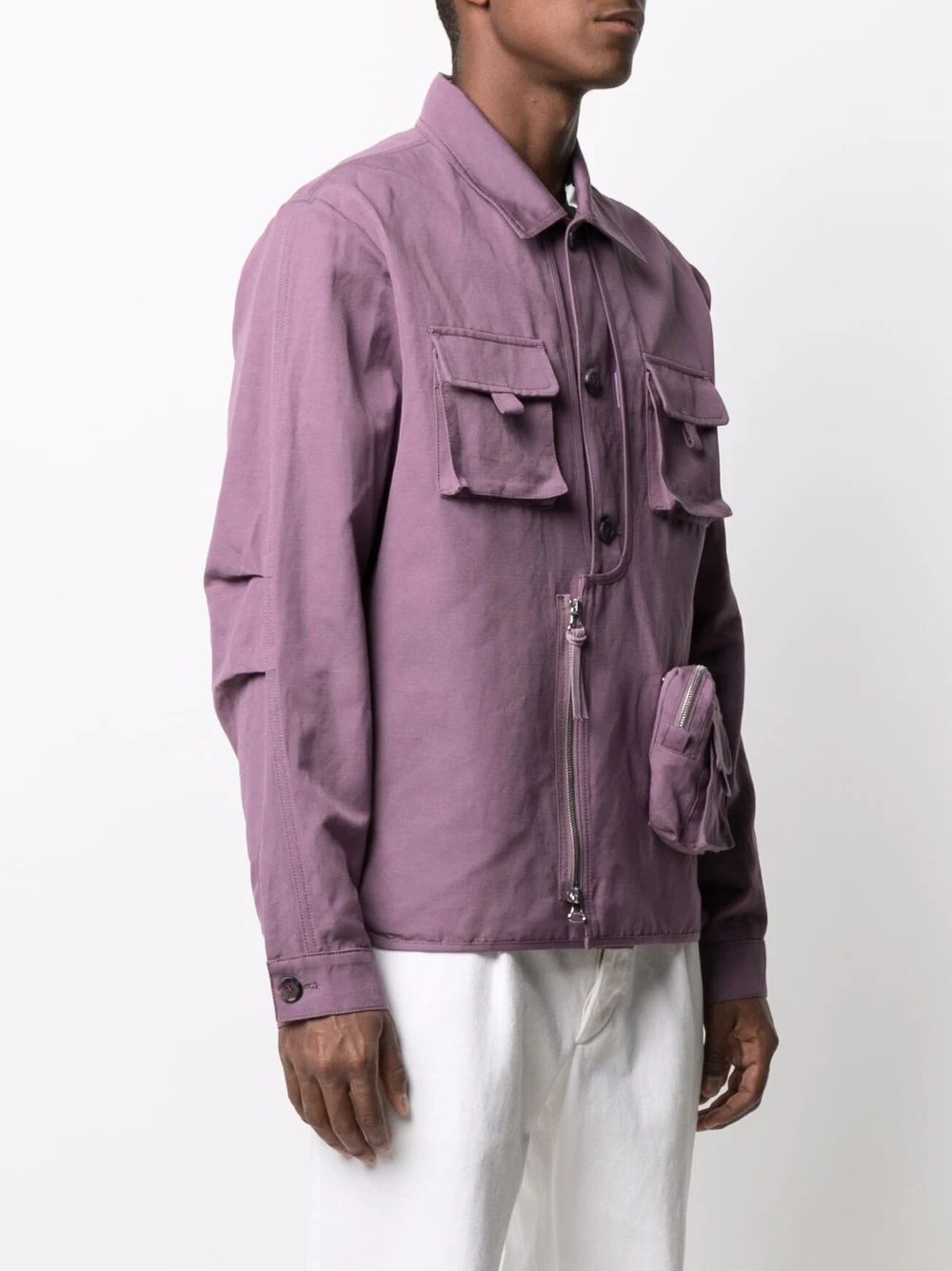 multiple-pocket long-sleeve jacket - 3