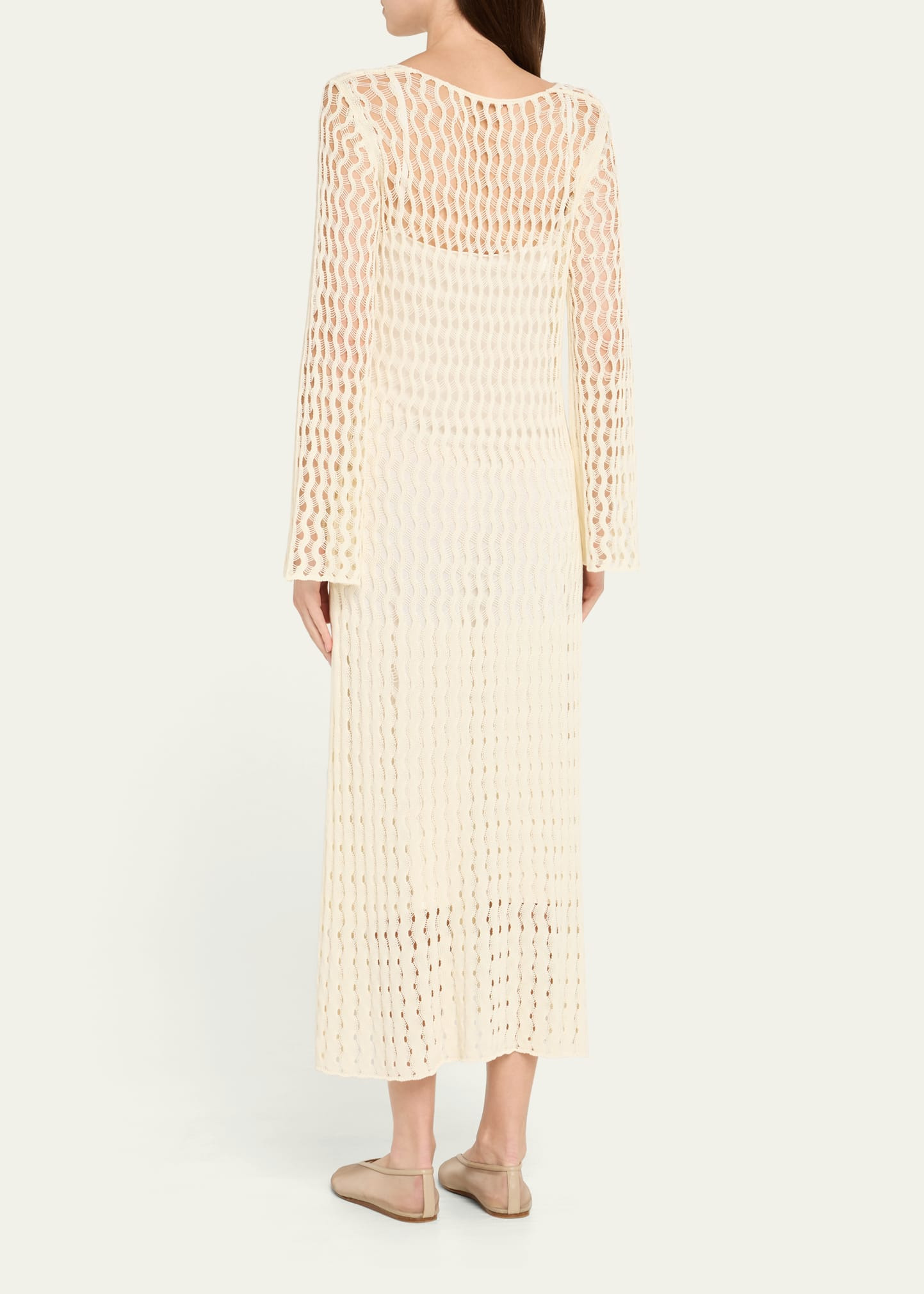 Jemmy Open Knit Long-Sleeve Midi Dress - 3