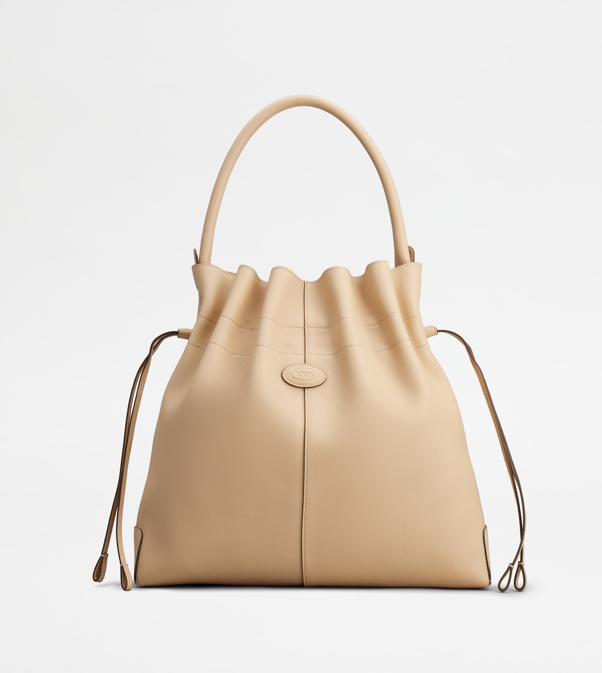 TOD'S DI BAG BUCKET BAG IN LEATHER MEDIUM WITH DRAWSTRING - BEIGE - 1