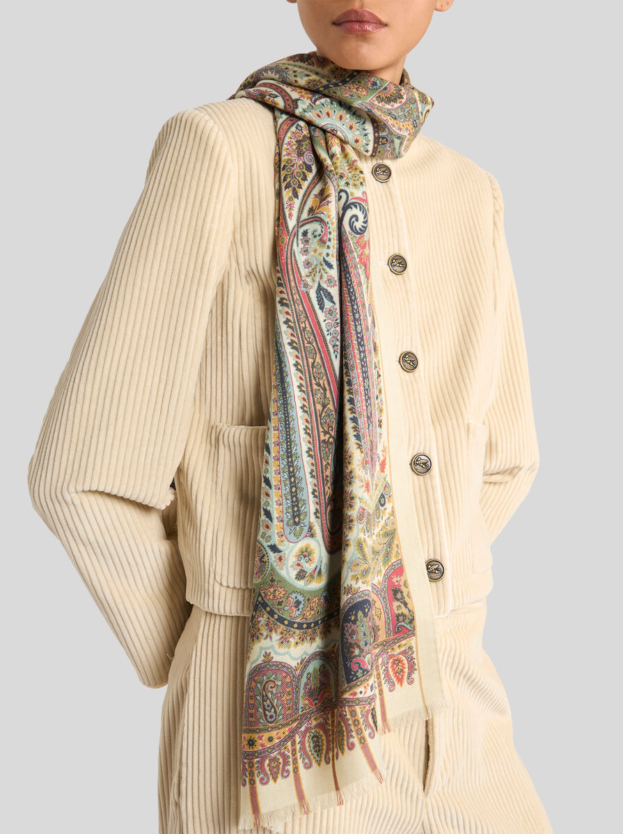 PRINTED SILK AND CASHMERE SCARF - 4