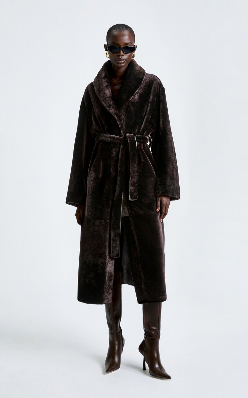 Imani Shearling Coat brown 1