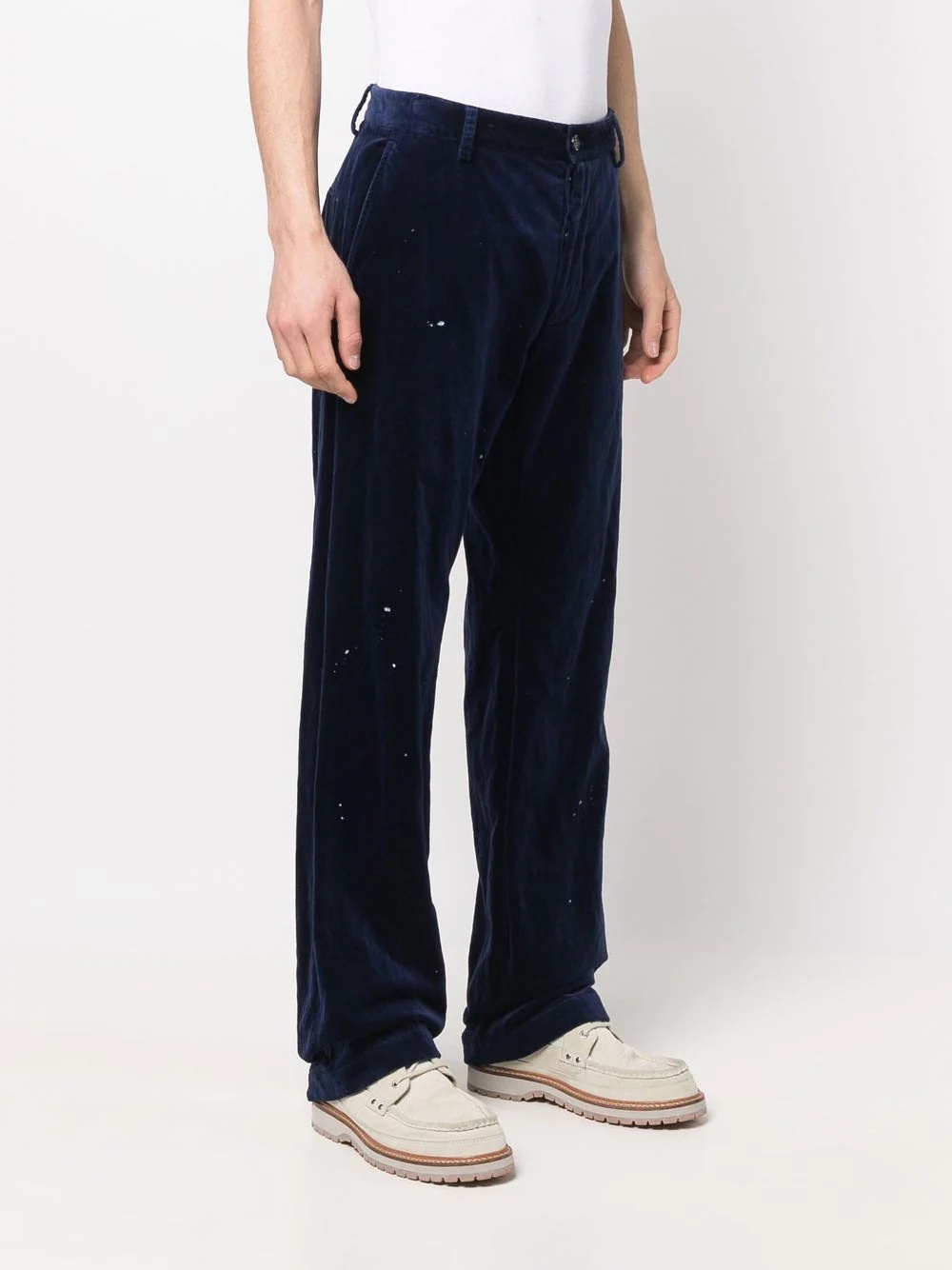 velvet-effect suit trousers - 3