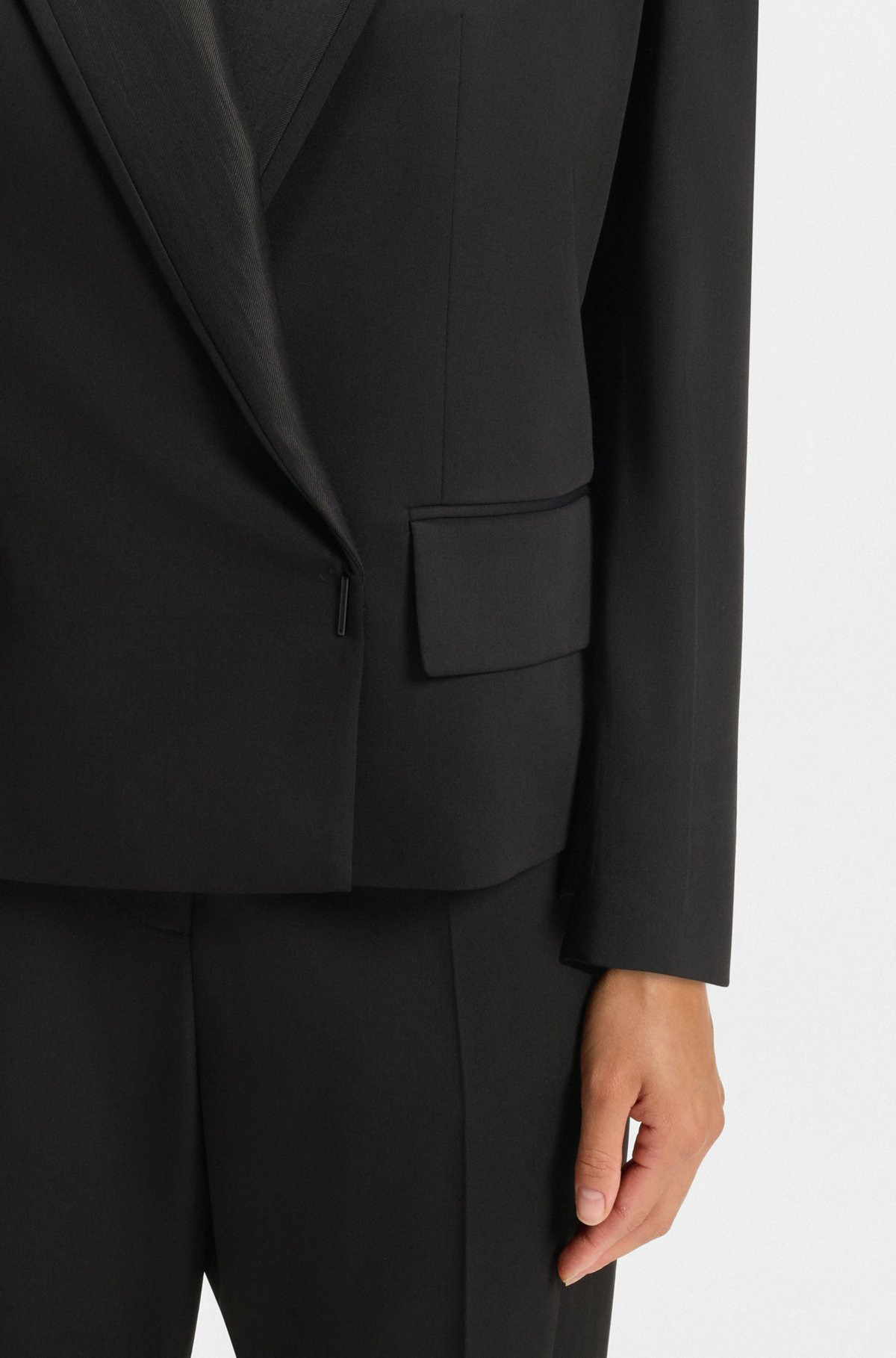 RELAXED-FIT TUXEDO BLAZER IN VIRGIN-WOOL TWILL - 6