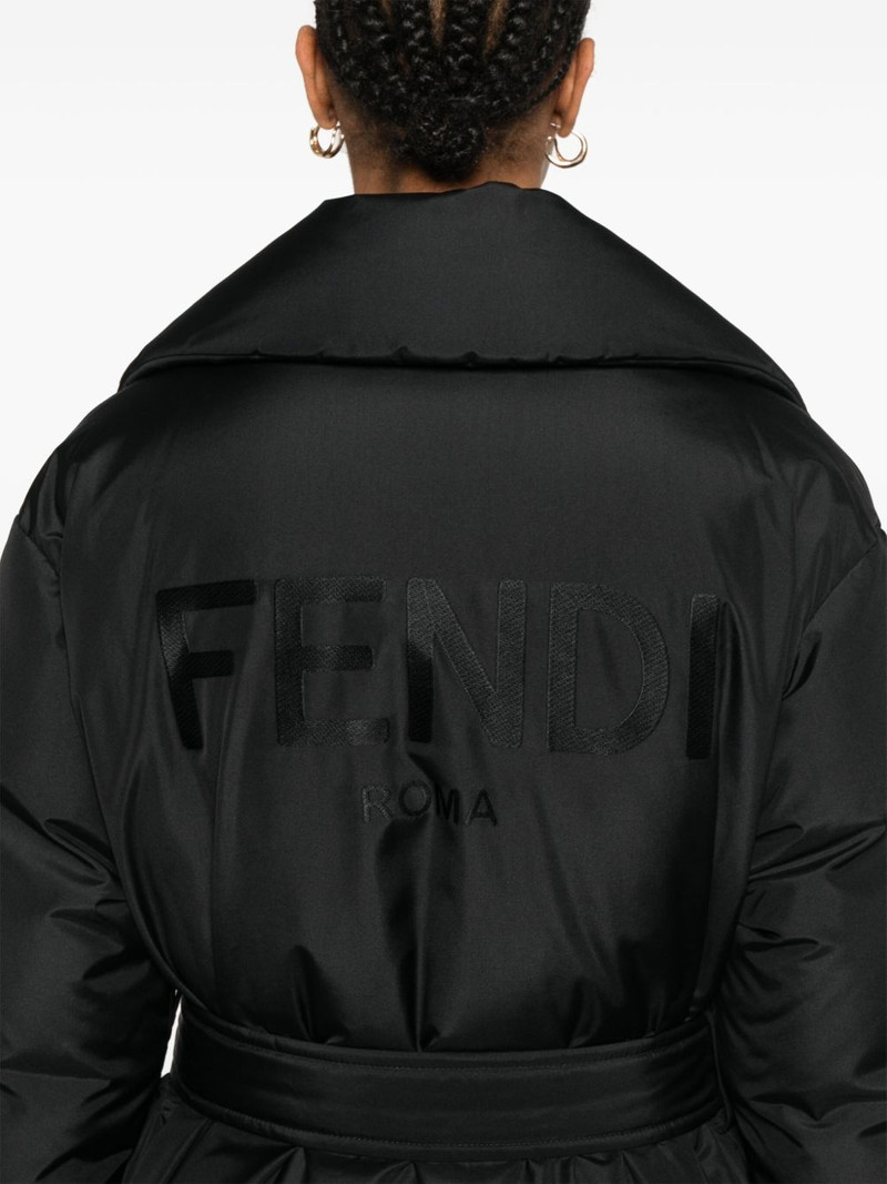 logo-embroidered coat 5