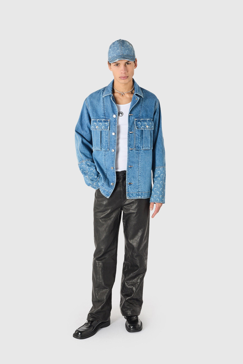 Marine Serre Light blue denim trucker jacket organic cotton outlook