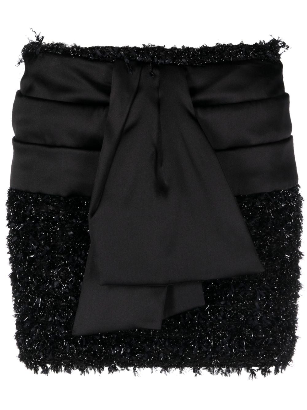 bow-embellished tweed skirt - 1