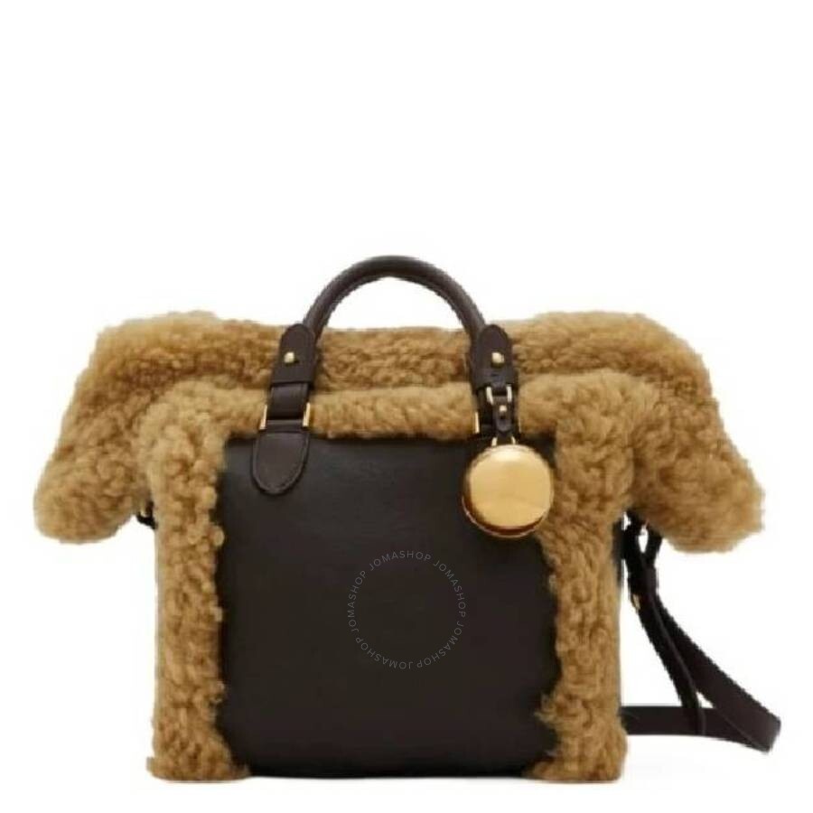 Burberry Small Shield Shearling Tote Bag - 1