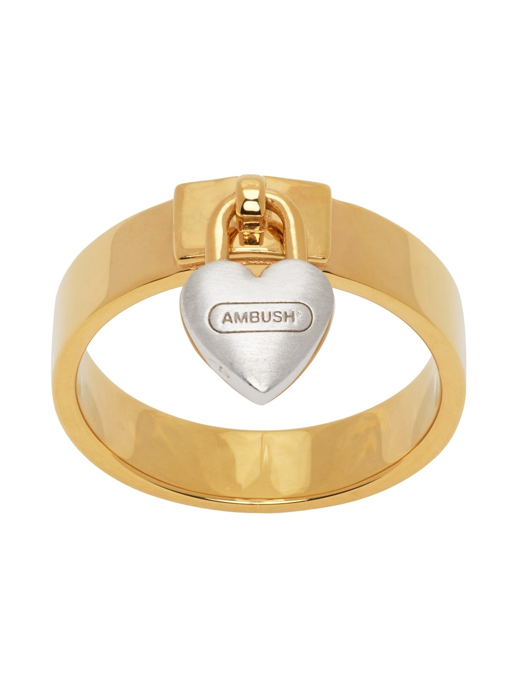 Gold Heart Padlock Ring - 1
