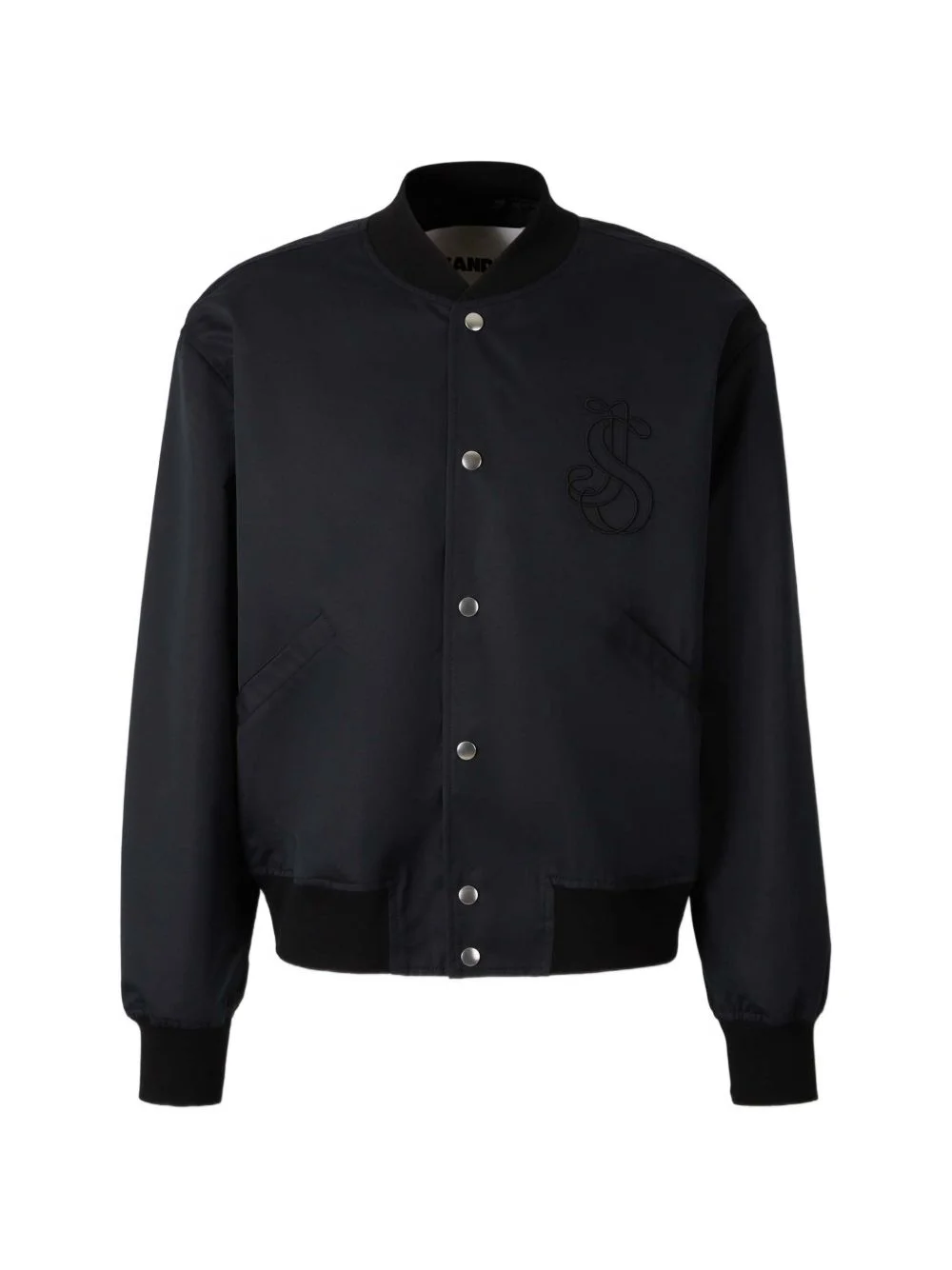 embroidery button bomber jacket - 1