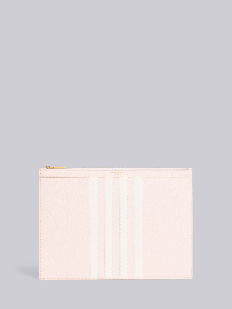 Light Pink Pebble Grain Leather 4-Bar Applique Medium Document Holder 1