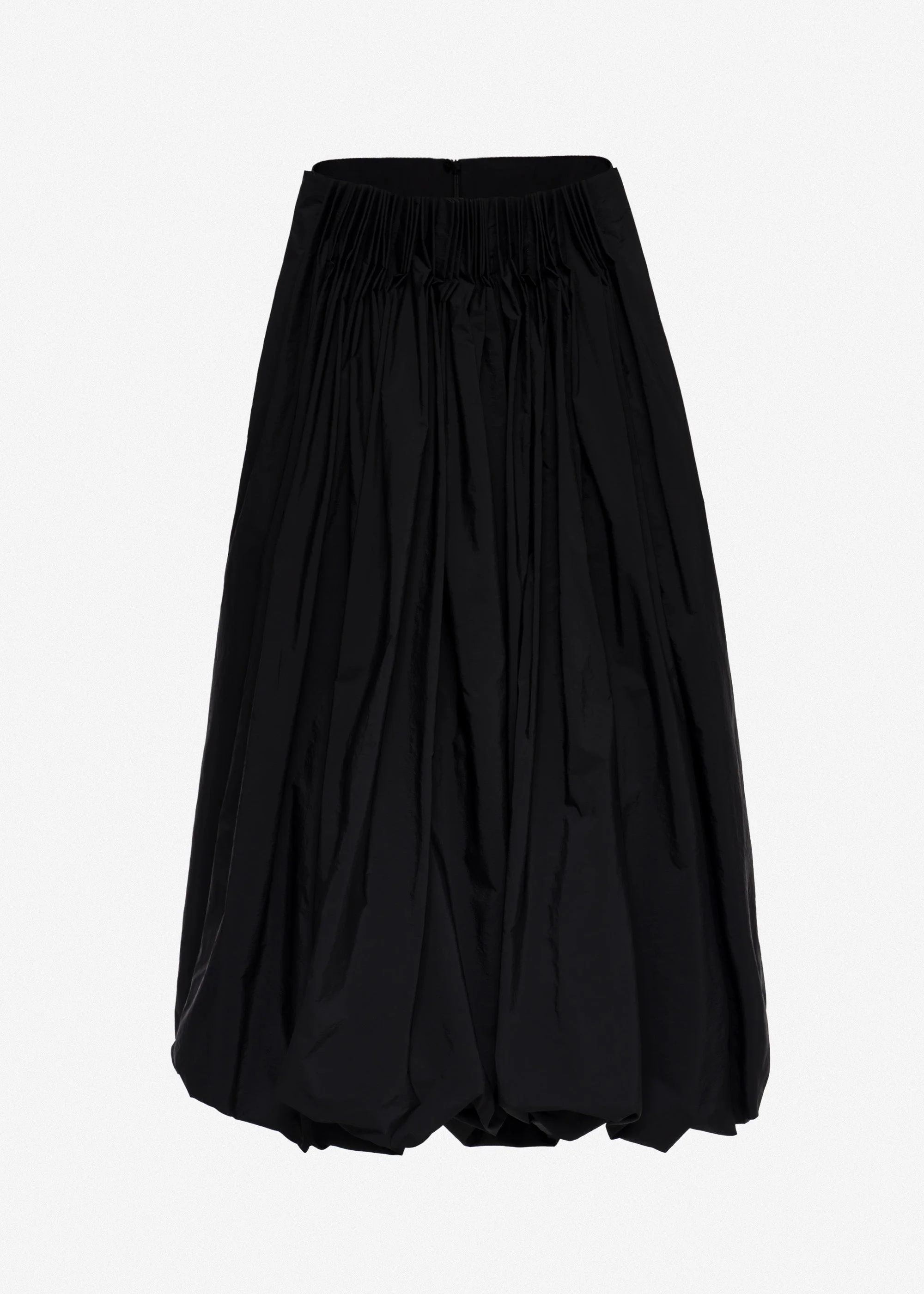 Long low-waist balloon skirt in black - 1