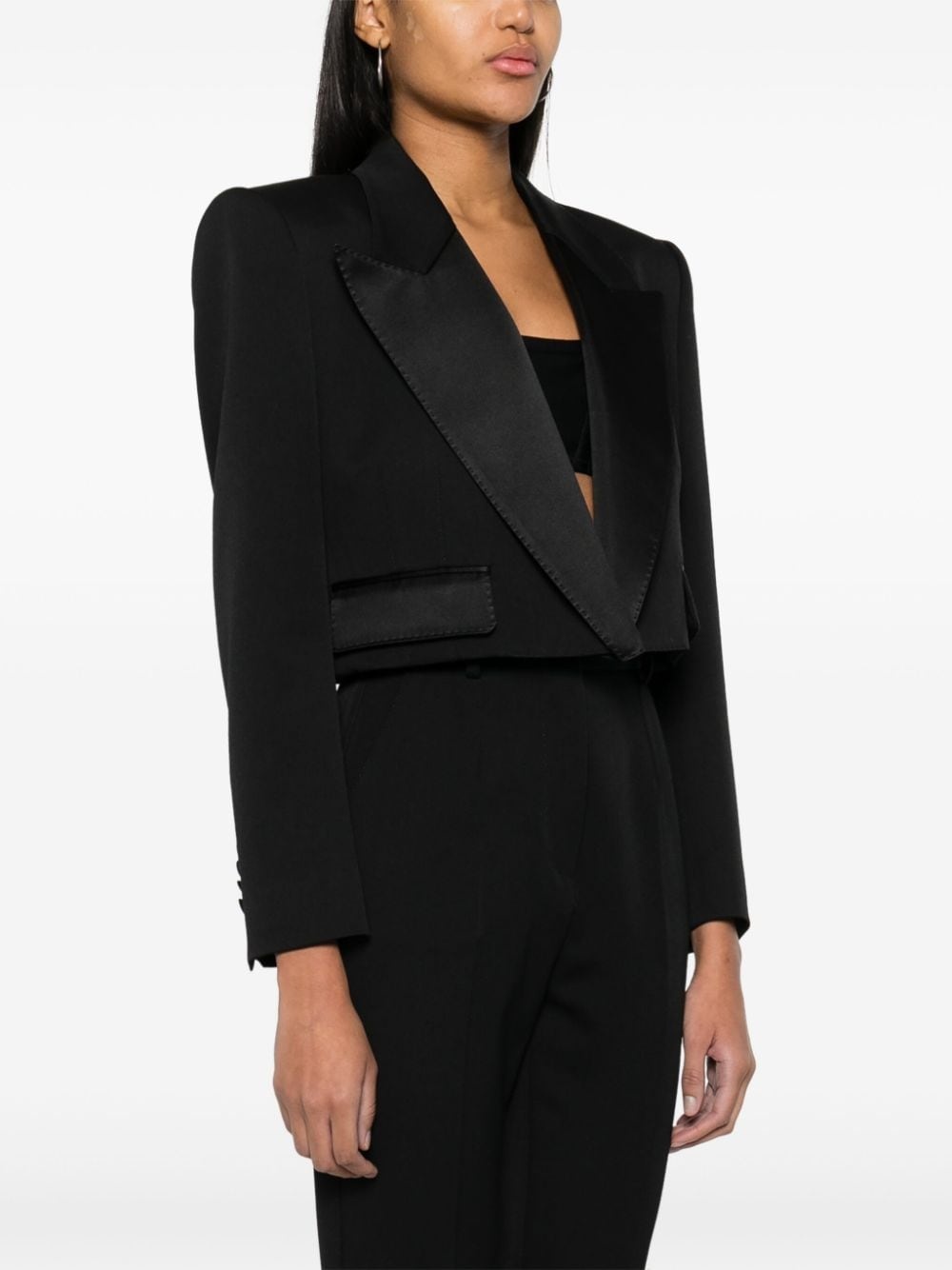 tailored cropped blazer - 3