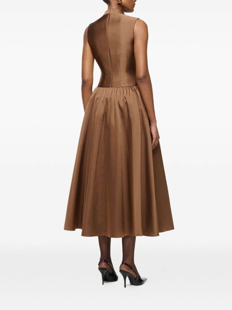ROLAND MOURET taffeta-texture midi dress outlook